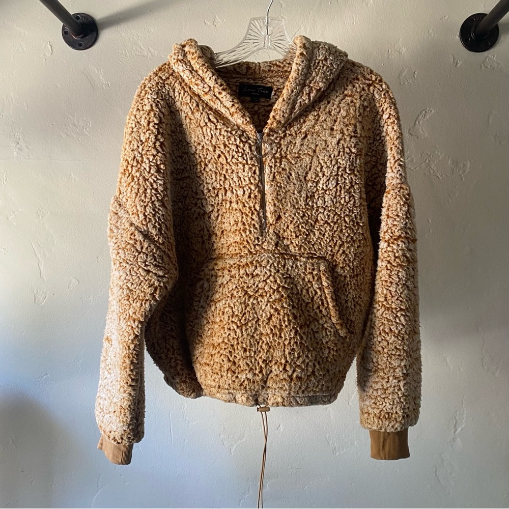 Camel Colored Teddy Sherpa Hoodie